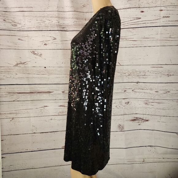 Velvet by Graham & Spencer Long Sleeve Sequin Dress Large - Picture 2 of 6